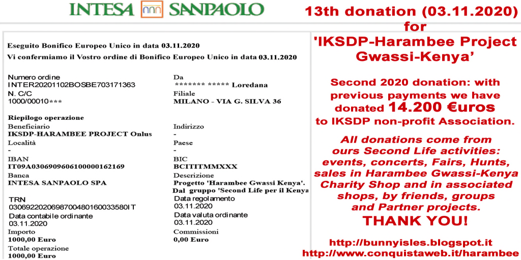 13th Donation for IKSDP Harambee Schools
