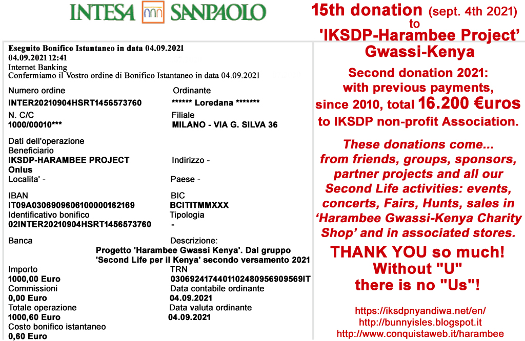 15th Donation for IKSDP Harambee Schools
