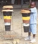 child with bongos
