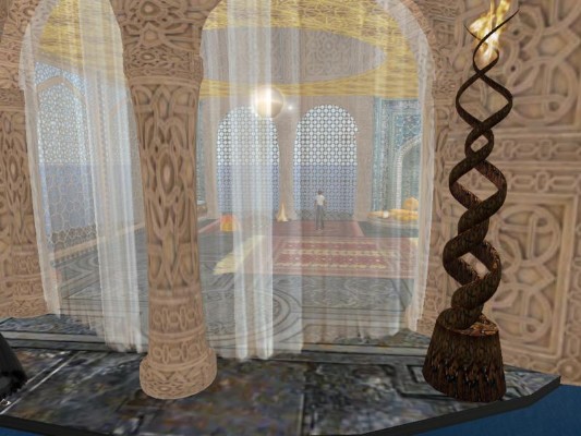 Large arcades in a perfect Moorish style